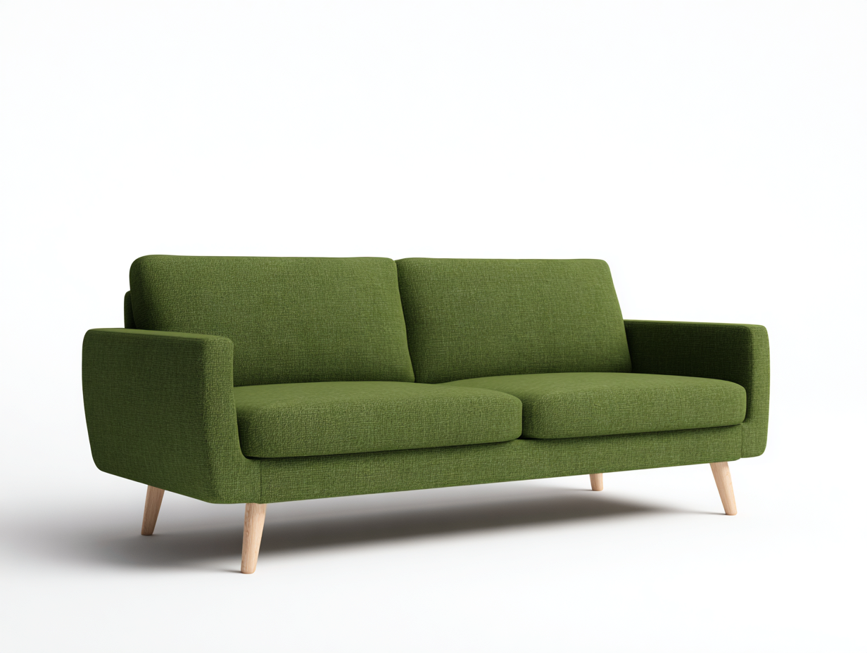 Zweisitzer Sofa-Stoff-Holz-176x88x83 cm-Olivgrün-Zeitgenössischer Stil-Luxegobay