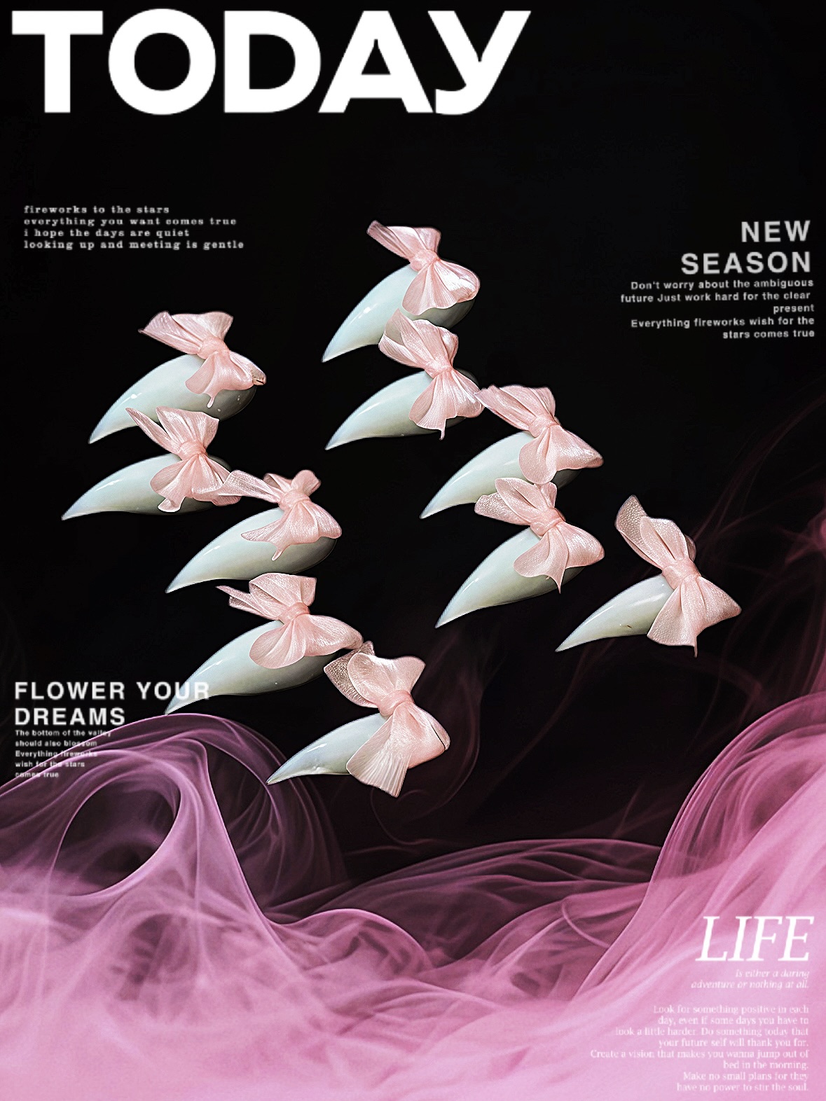 Pink Bow Claws