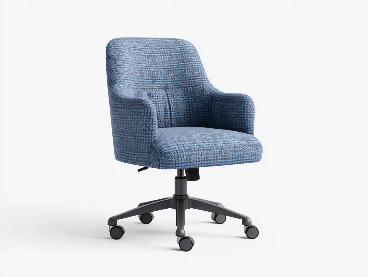Silla de oficina 60x62x85-93 cm - azul claro y gris oscuro - tejido jaspeado - regulable con ruedas