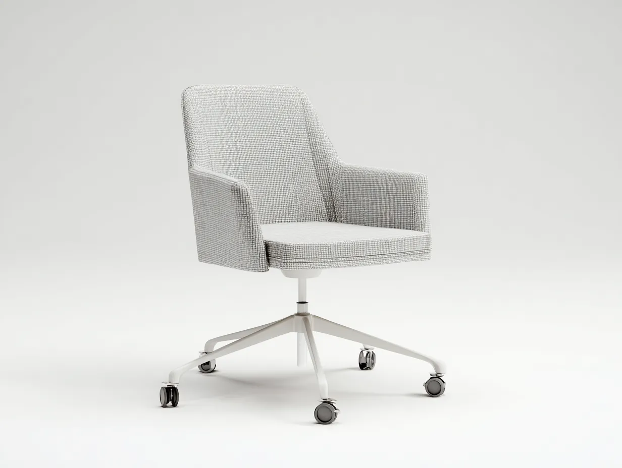 Silla de oficina 62x64x86-94 cm - gris claro y blanco - tela texturizada - giratoria con ruedas