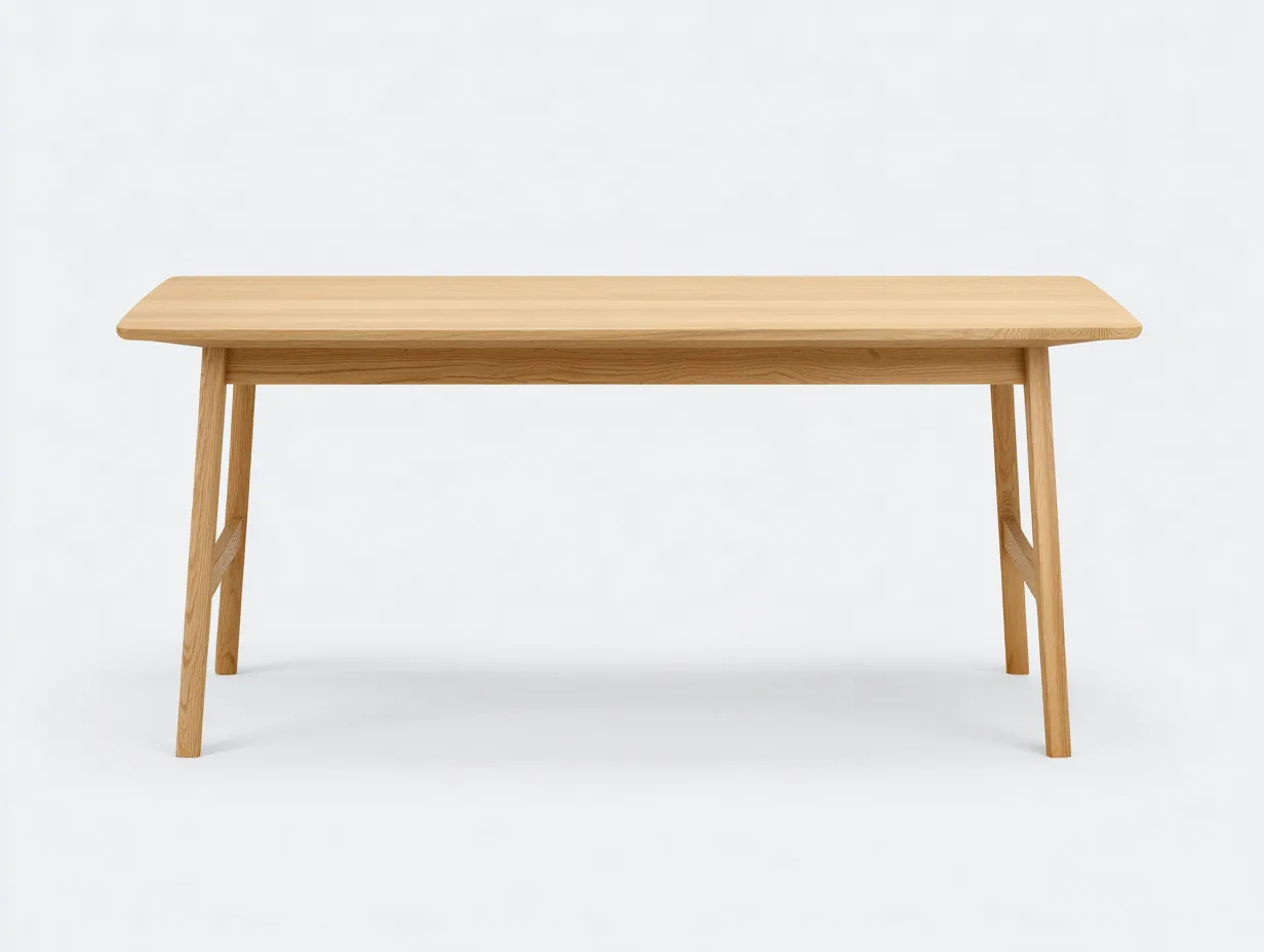 Mesa de comedor 200x88x75 cm - roble claro - para comedor - patas inclinadas de estilo nórdico