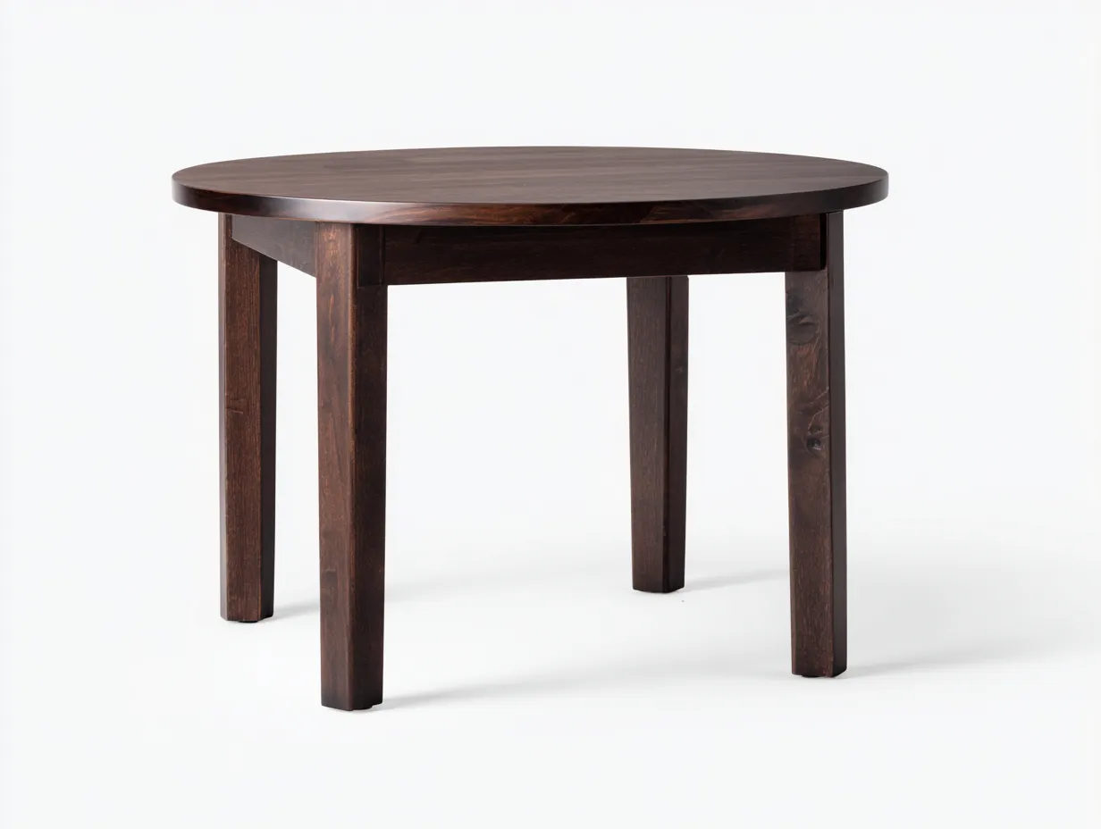 Mesa de comedor 120x120x75 cm - marrón chocolate - madera - para comedor - diseño redondo compacto