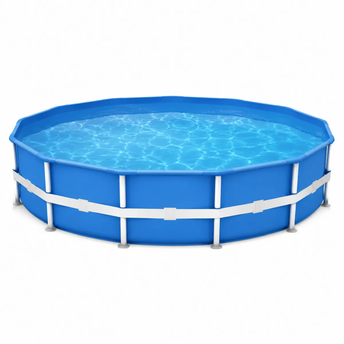 Runder Aufstellpool mit Stahlrahmen 360 cm Blau PVC