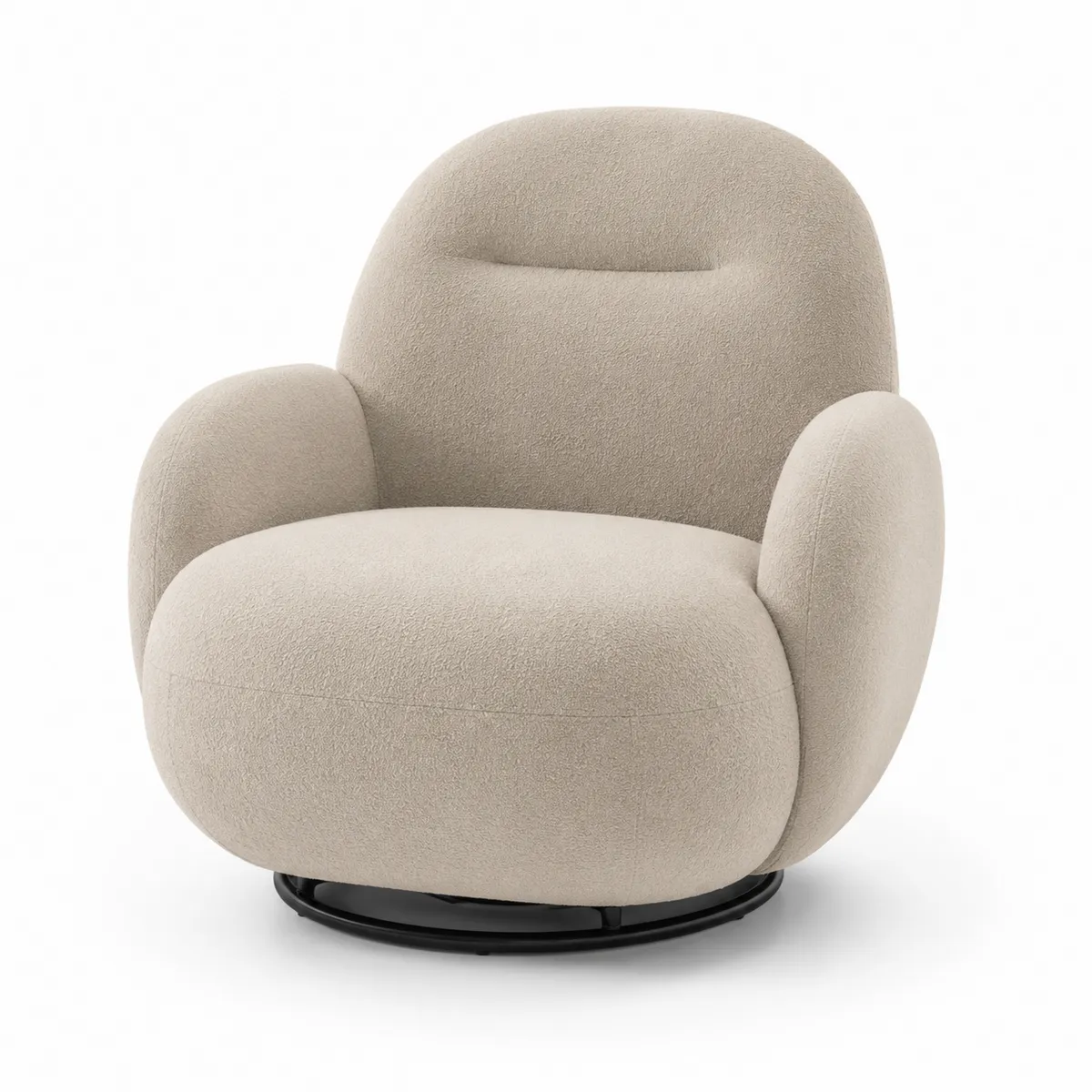 Drehbarer Sessel aus Polyester in Beige