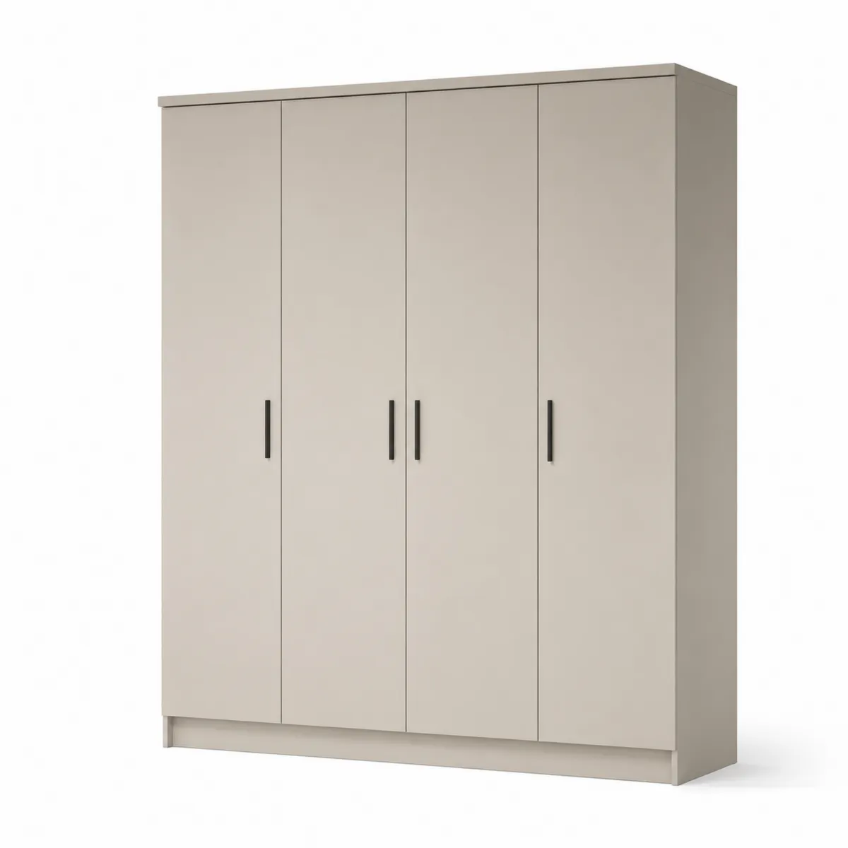 Kleiderschrank 4-türig Spanplatte Beige 200x180x60cm
