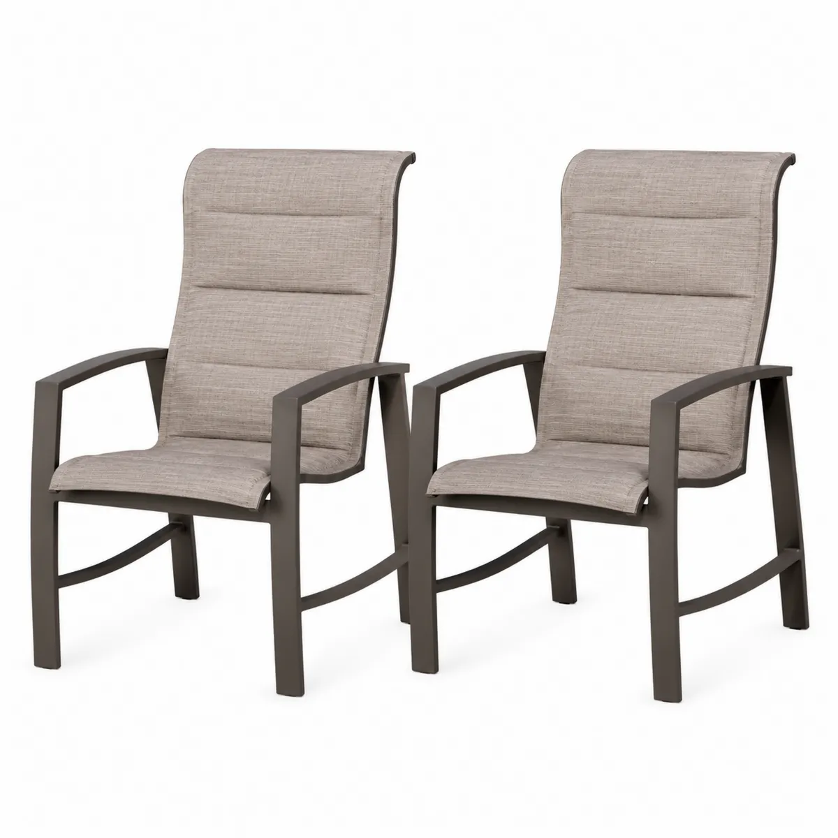2er-Set Gartenstuhl Aluminium Textilgewebe Beige