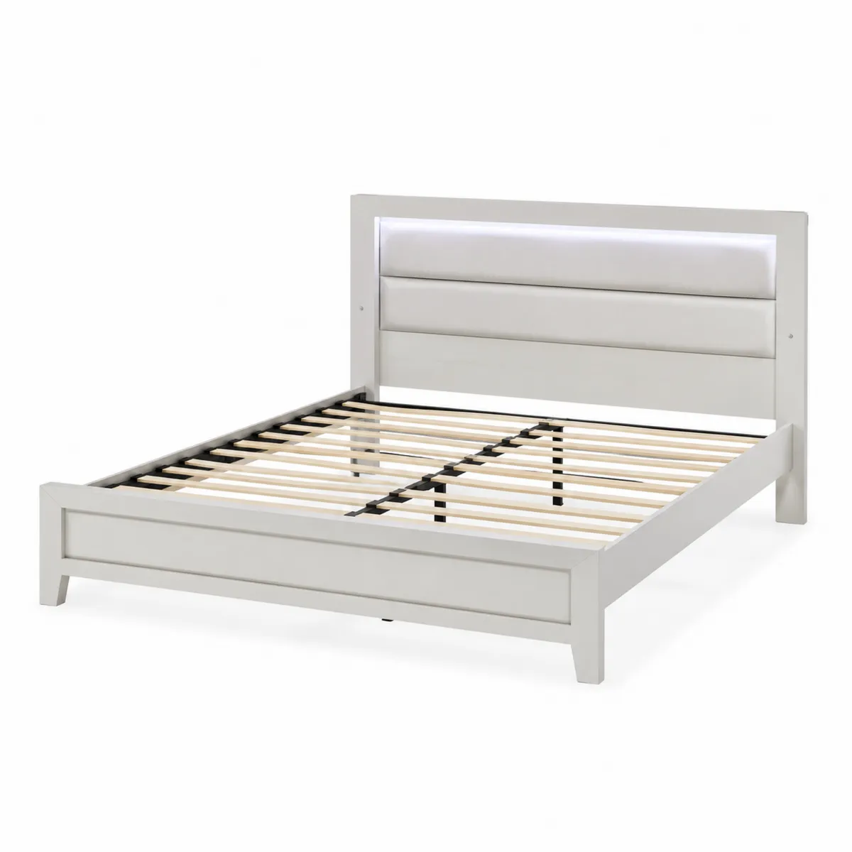 Holzbett 200x140 cm mit LED-Beleuchtung