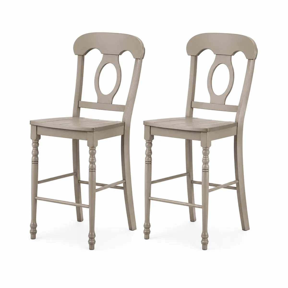 Holz Barhocker Set Grau 2er-Set