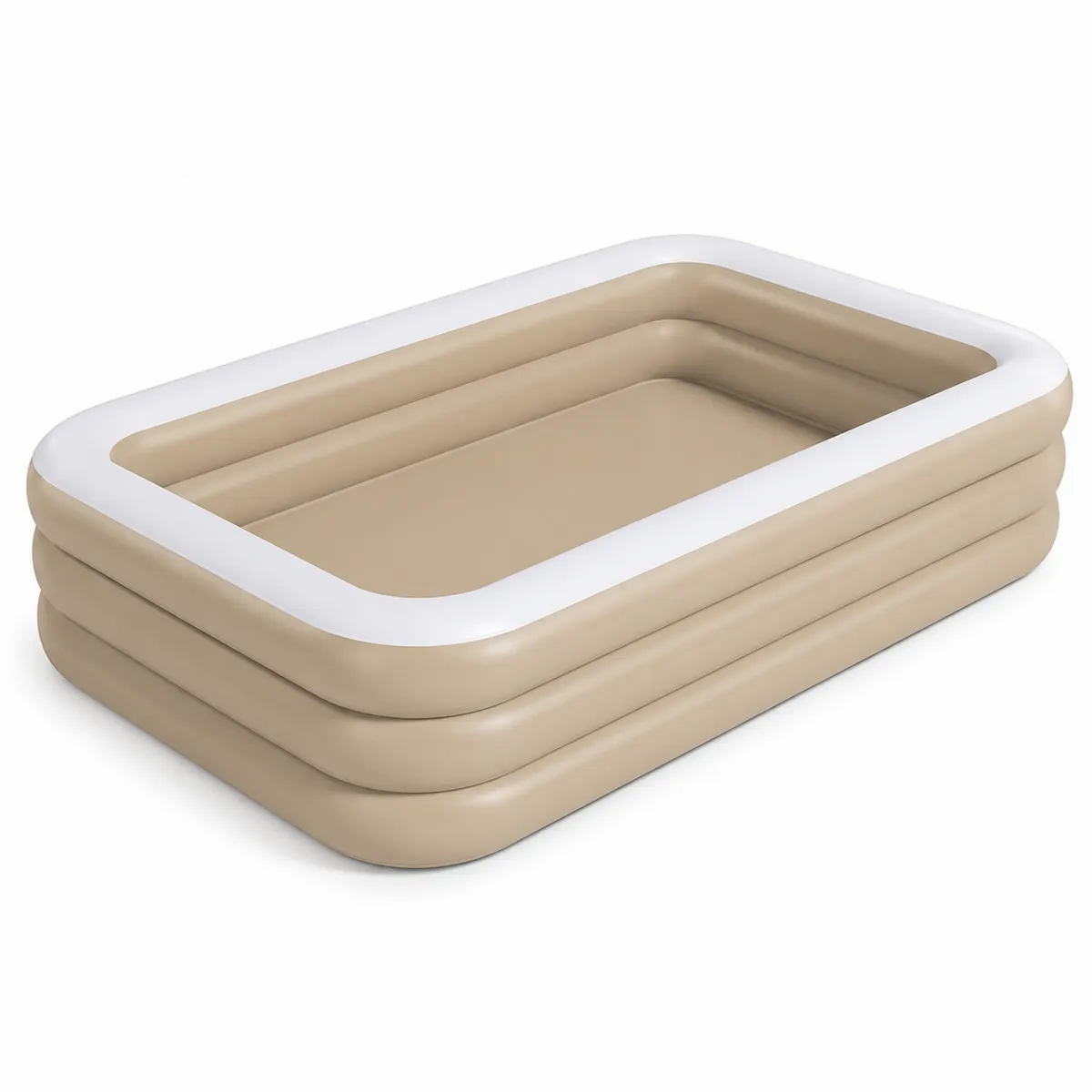 Aufblasbarer rechteckiger Pool aus PVC Beige 262x175x56 cm