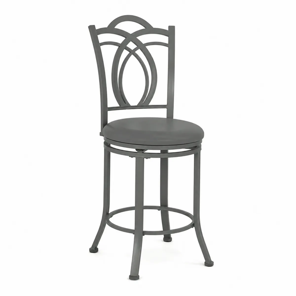 Barhocker Rund Metall Schwarz mit Rückenlehne 45x45x110 cm