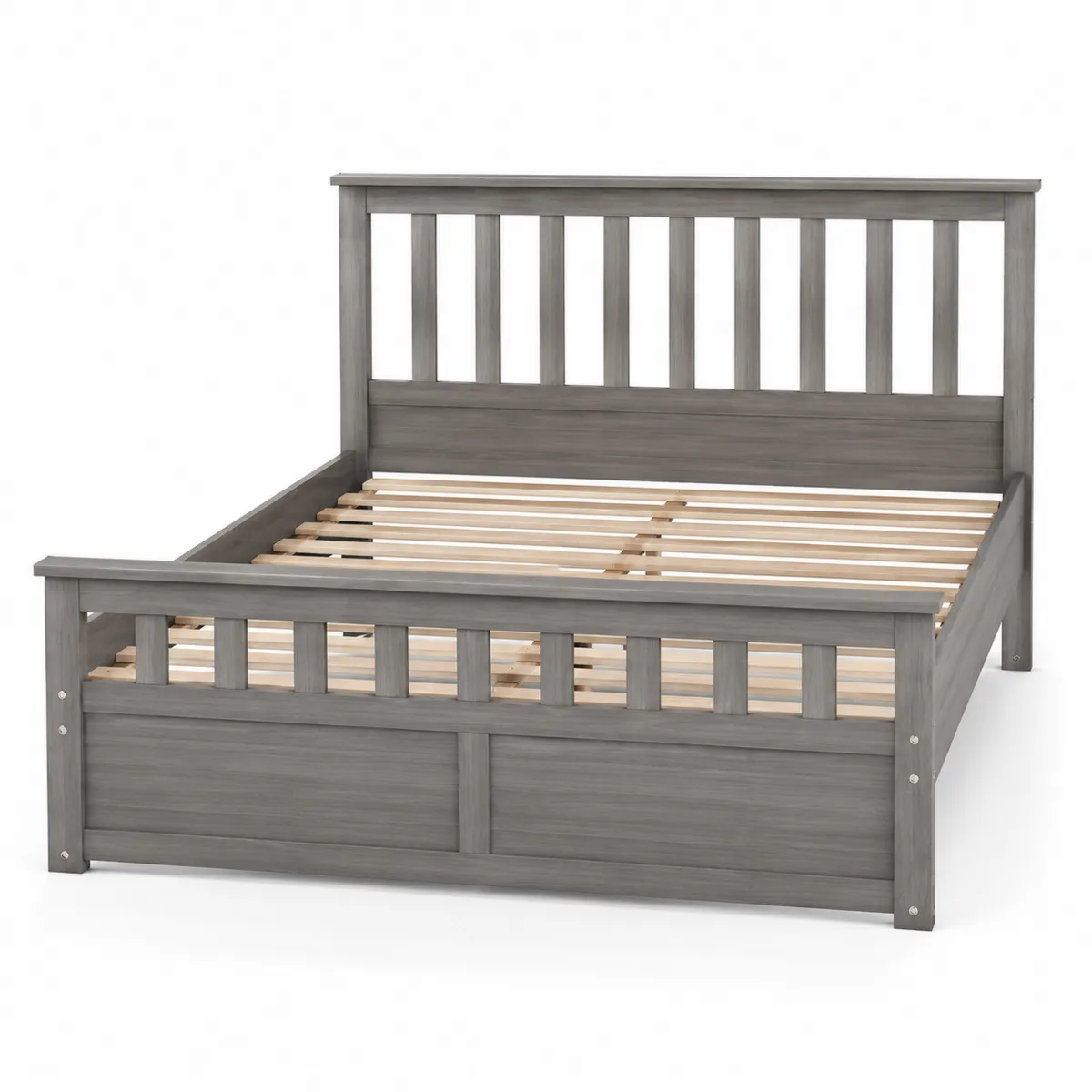 Holzbett 200x160 cm Grau