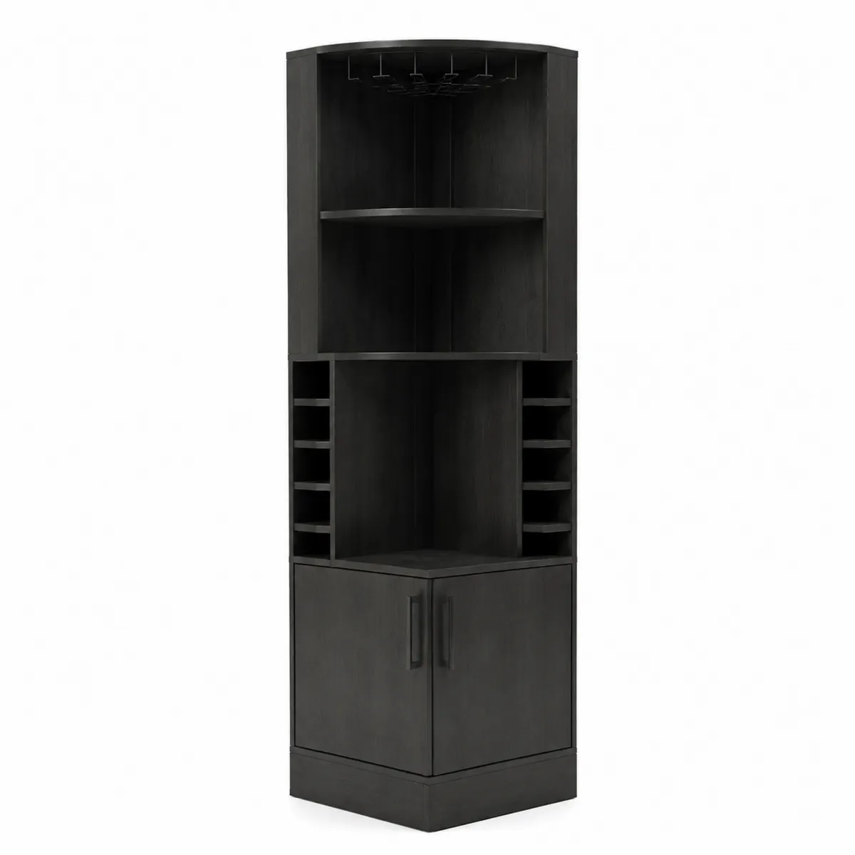 Eck-Weinschrank MDF Schwarz 180cm