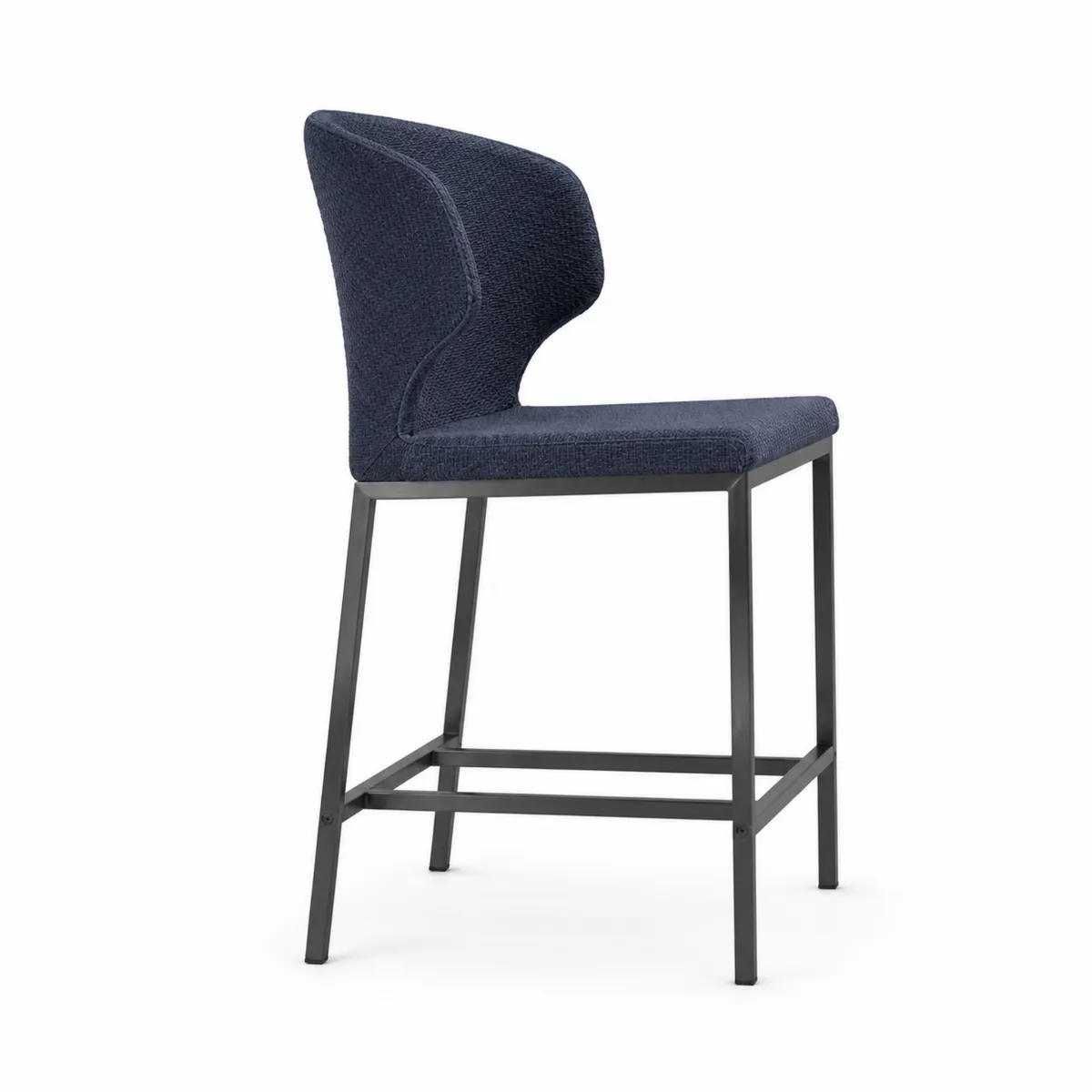 Stoff Barhocker mit Metallgestell Dunkelblau