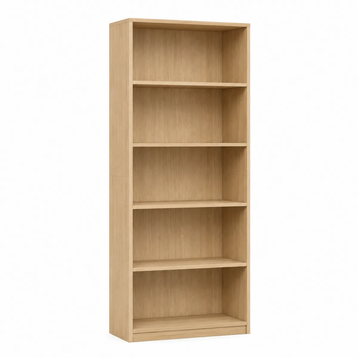 Bücherregal Eiche Natur Holzfurnier 5 Ebenen 200x80x30 cm