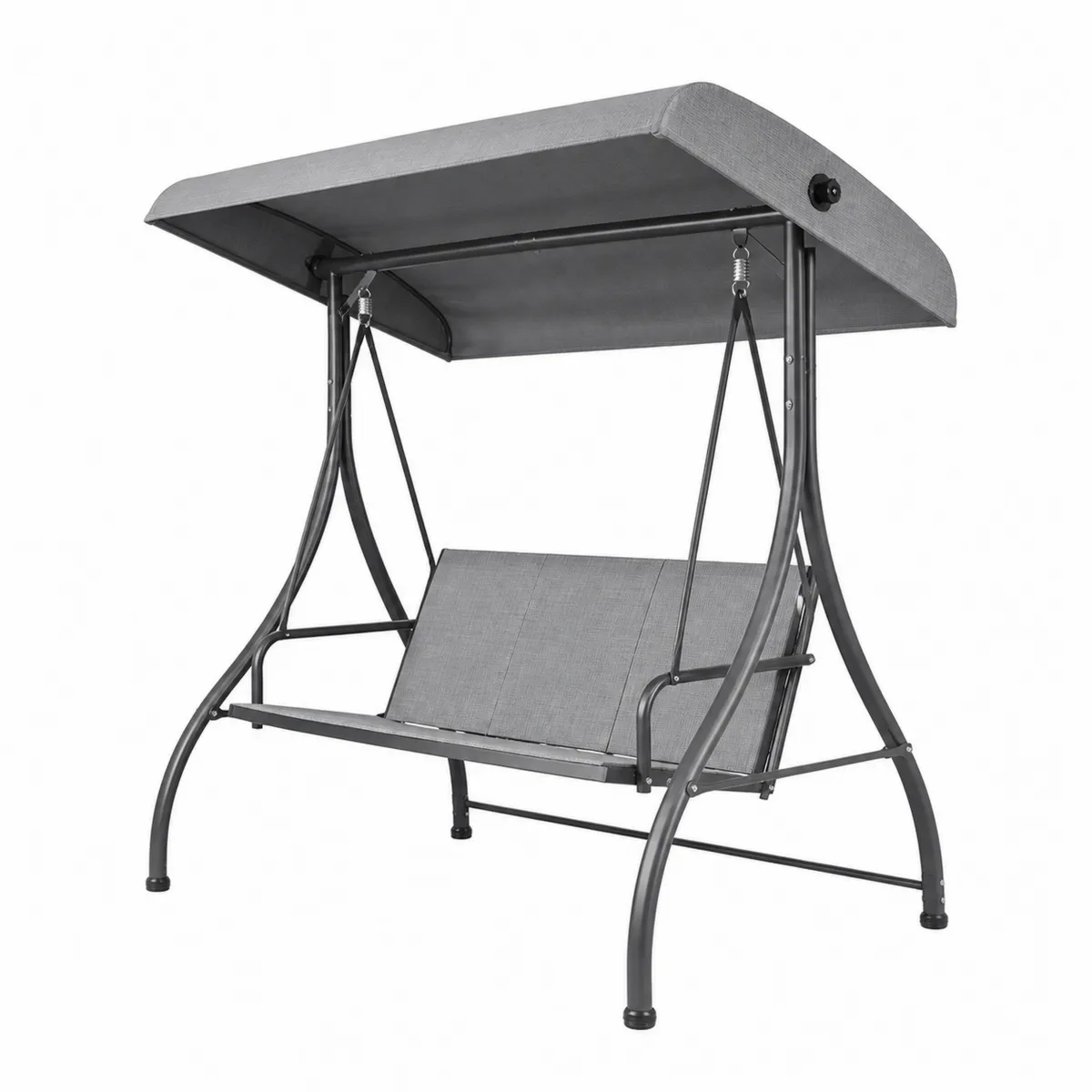 Metall Gartenschaukel mit Polyester Sonnendach Grau