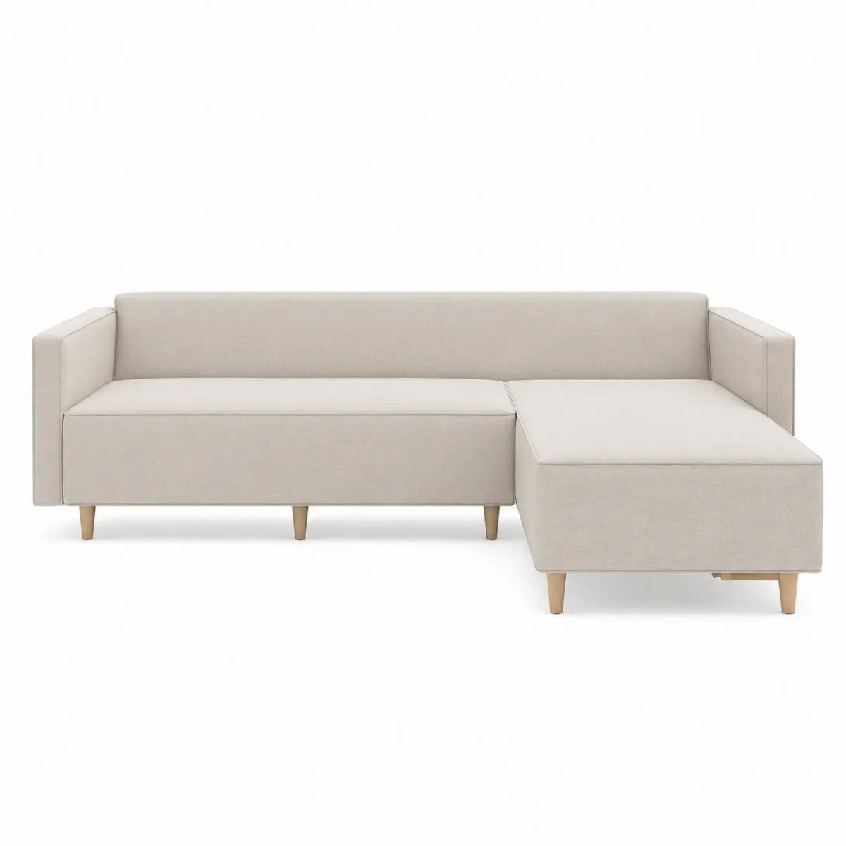 Ecksofa Beige Stoff L-Form