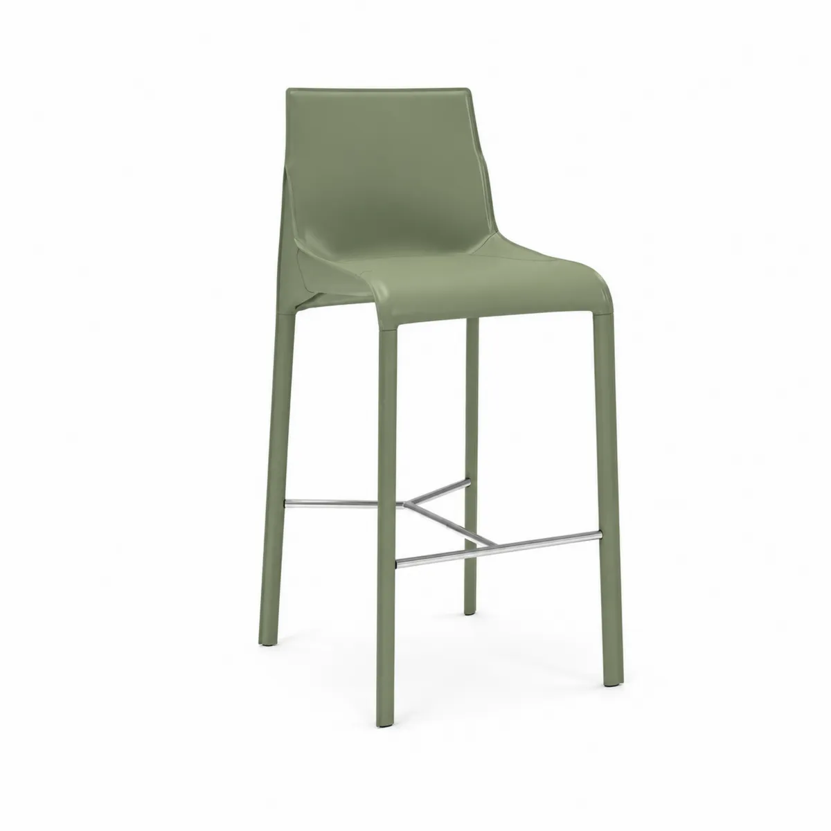 Barhocker Polypropylen Grün mit Edelstahl-Fußstütze