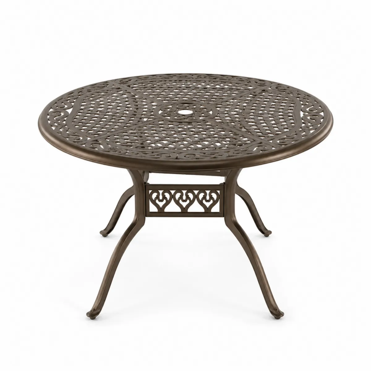Runder Gartentisch Aluminium Bronze