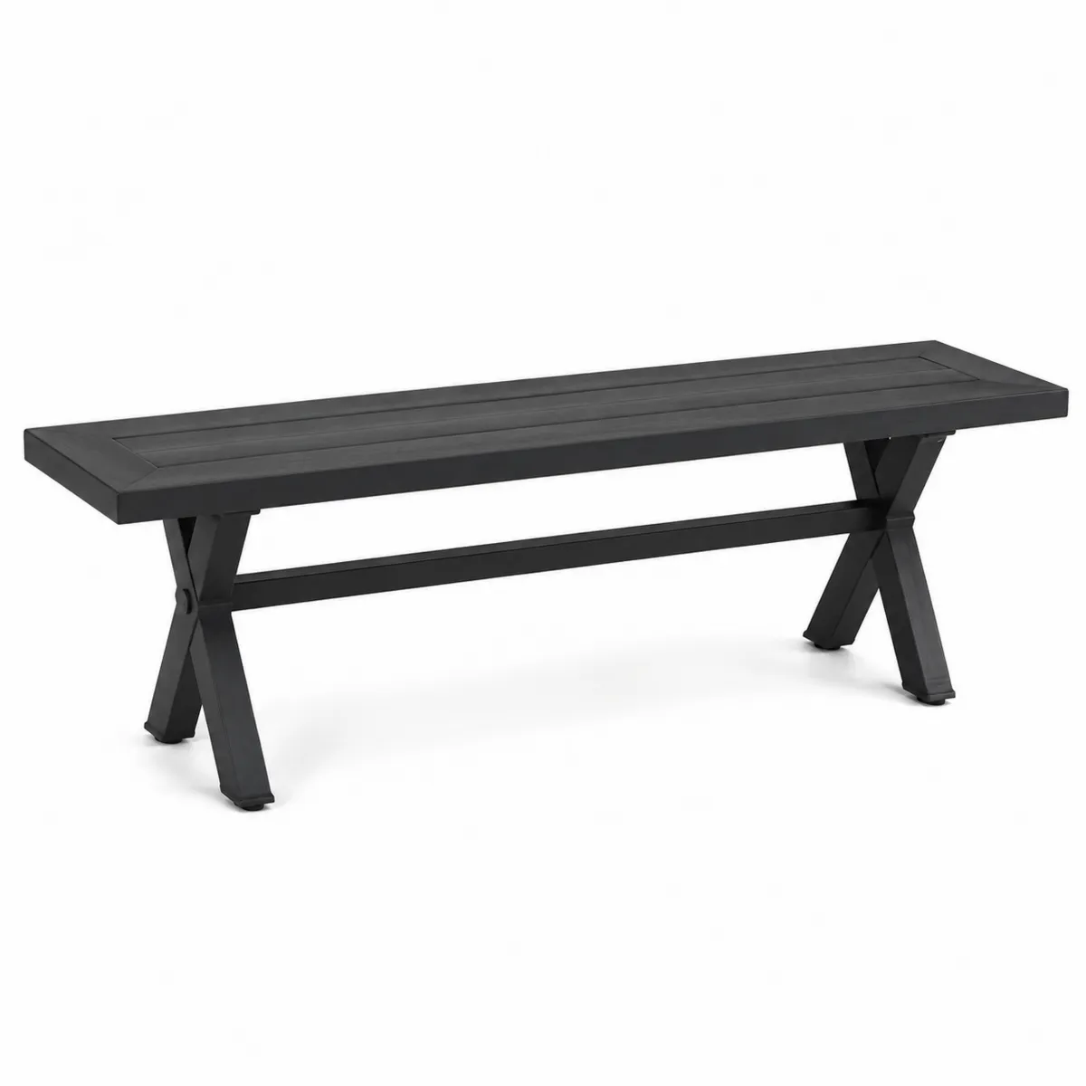Gartenbank Aluminium Schwarz 180x40x45cm