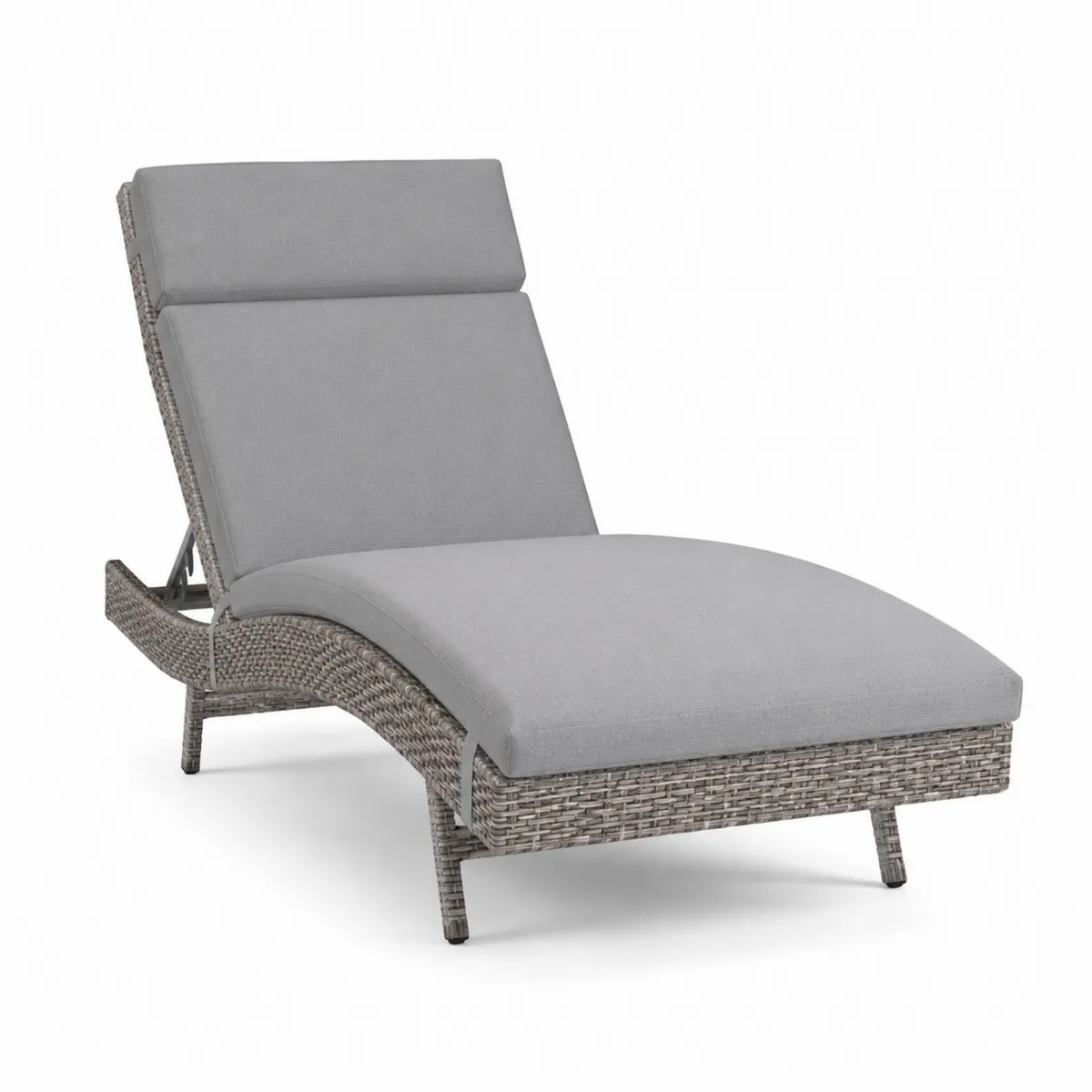 Lounge-Liegestuhl Polyrattan Grau