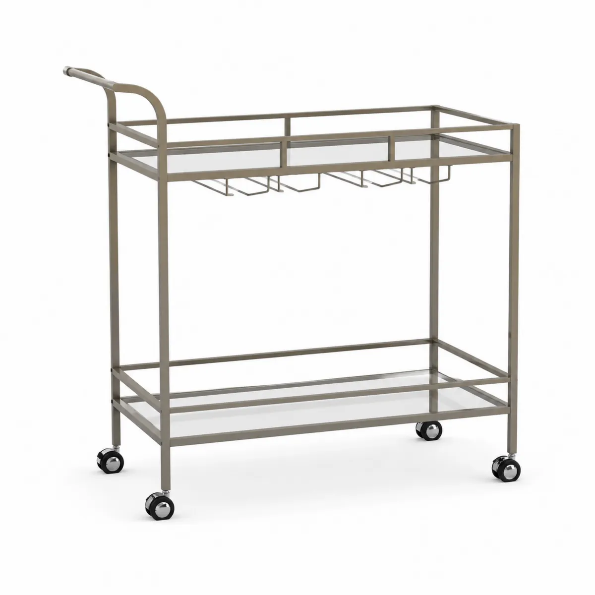 Barwagen mit gehärtetem Glas und Edelstahlrahmen, 80x40x90 cm