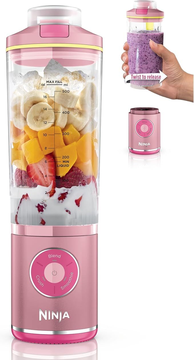 Ninja Blast Max, Portable Blender + Twist & Go, Personal Smoothie, Blend, Ice Crush, 3 Programs, Cordless, 22oz removable Vessel, Dishwasher Safe, Leakproof, Sea Glass, BC251MT