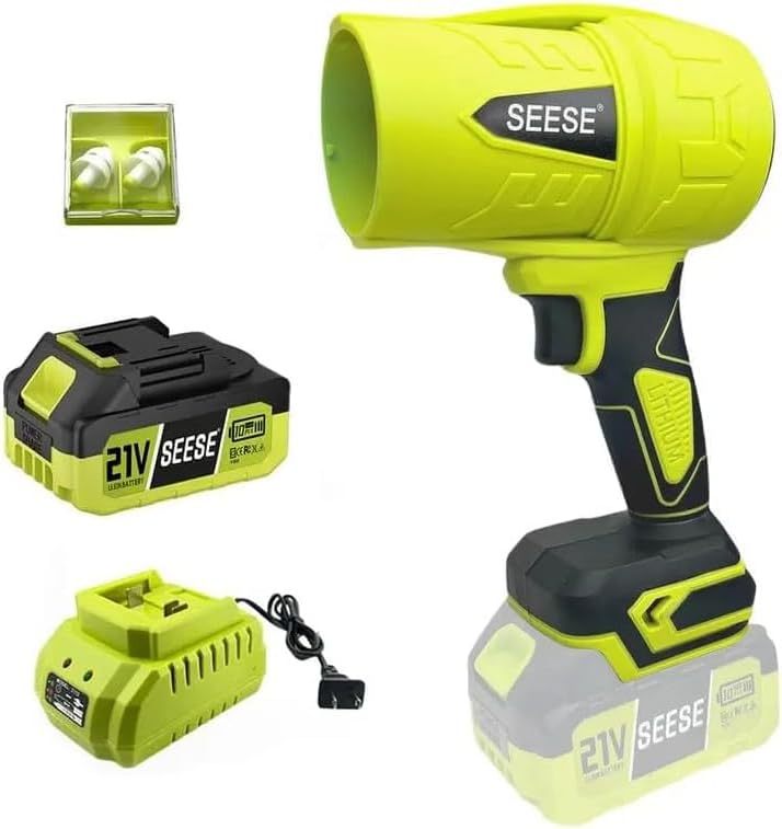 【FathersDayGift】SEESE Turbo Jet Leaf Blower: Cordless Leaf Blower for Yard Leaves, Driveway Sand & Car Drying - 450 CFM High Speed with Ergonomic Handle for Easy Operation | Perfect Holiday Gift