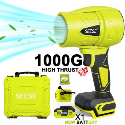 【FathersDayGift】SEESE Turbo Jet Leaf Blower: Cordless Leaf Blower for Yard Leaves, Driveway Sand & Car Drying - 450 CFM High Speed with Ergonomic Handle for Easy Operation | Perfect Holiday Gift