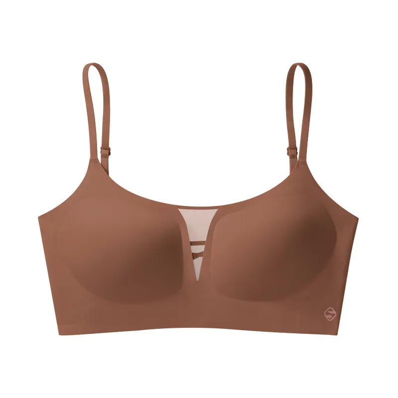 Plunge No Underwire Mesh Spliced Backless Small Breasts Bra