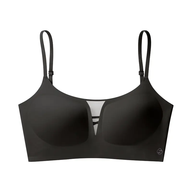 Plunge No Underwire Mesh Spliced Backless Small Breasts Bra
