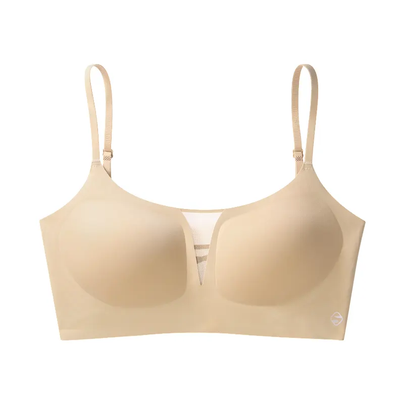Plunge No Underwire Mesh Spliced Backless Small Breasts Bra