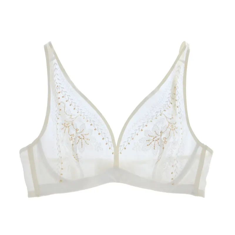 Lace Underwire French Embroidery Plunge Bra