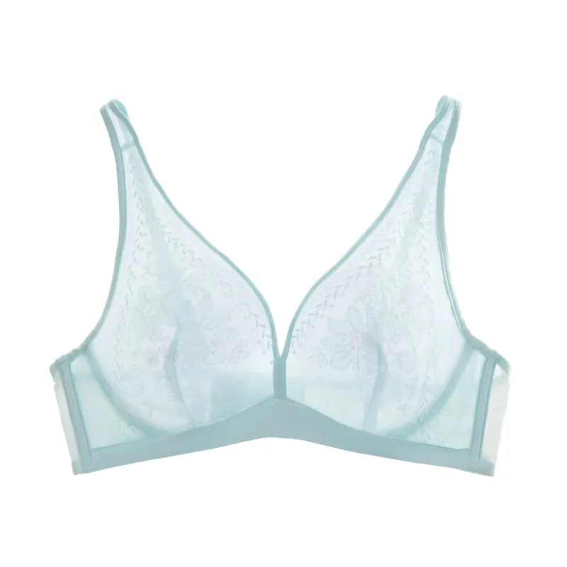 Lace Underwire French Embroidery Plunge Bra