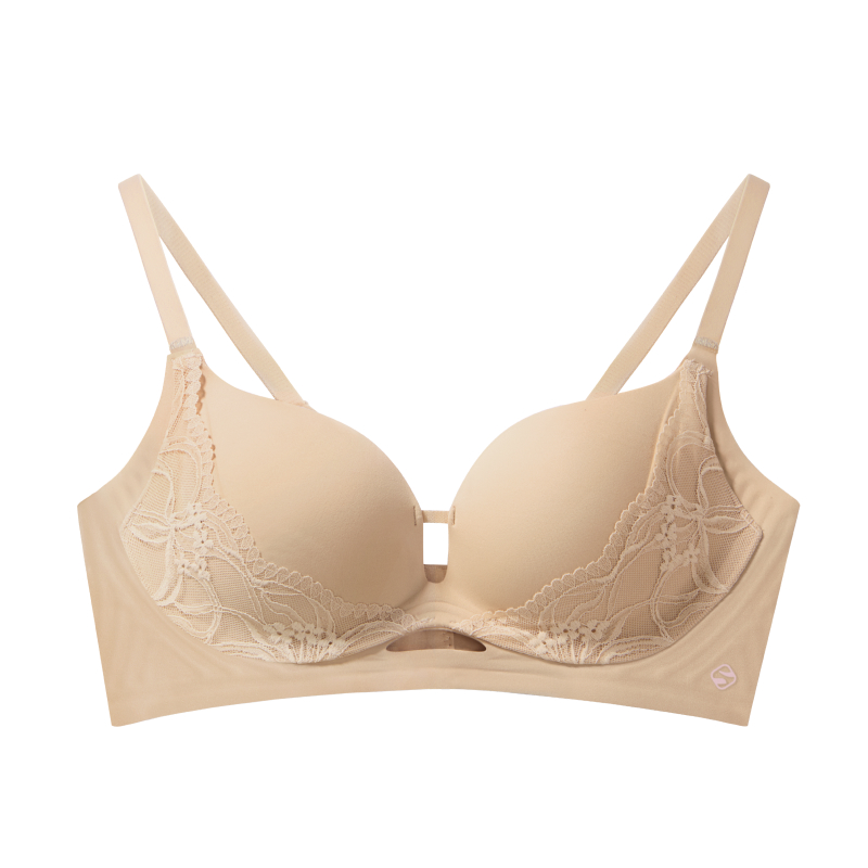 Push Up No Underwire Lace Spliced Bra
