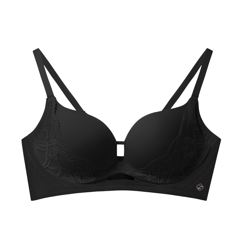Push Up No Underwire Lace Spliced Bra