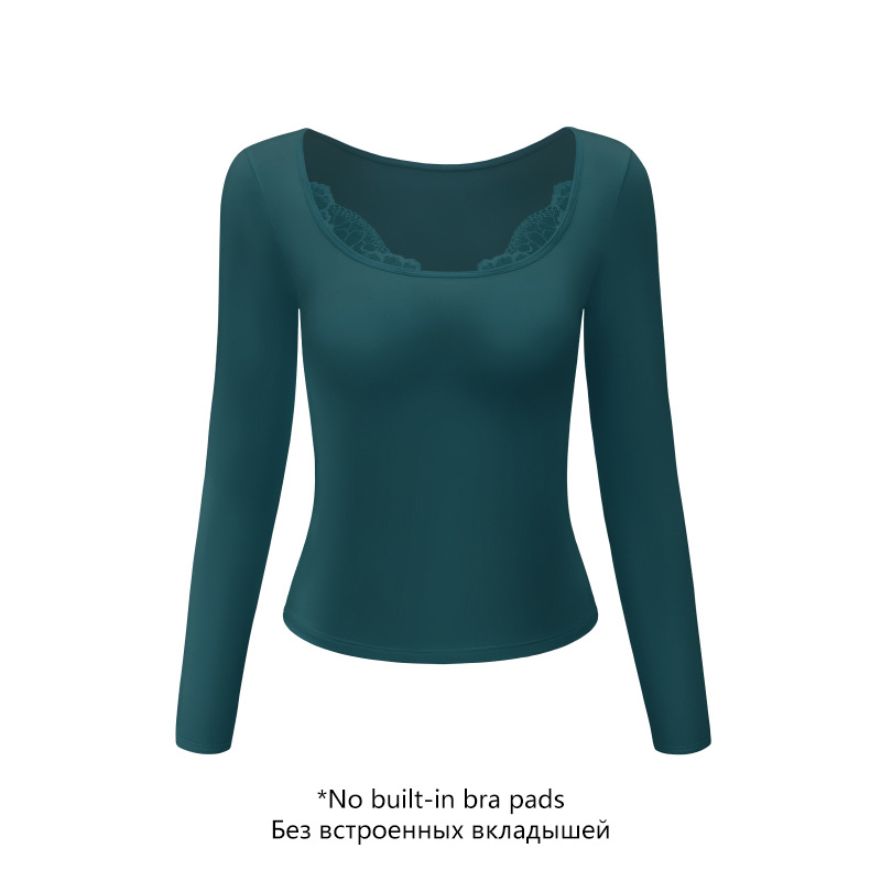 Square Neck Long Sleeve Thermal Tops