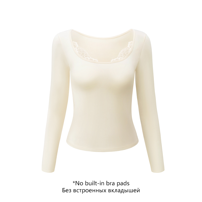 Square Neck Long Sleeve Thermal Tops