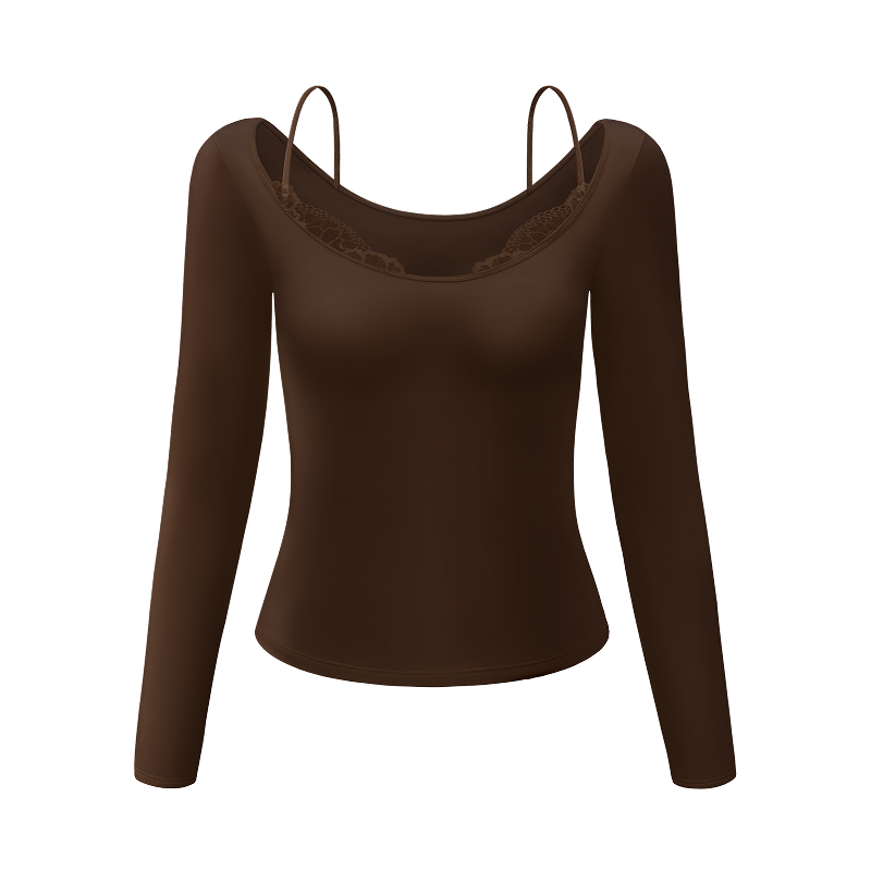 2 in 1 Lace Spliced Thermal Underwear