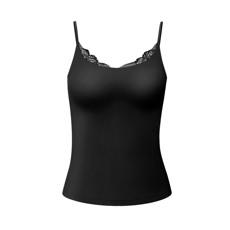 Lace Splicing Sleeveless Thermal Tank Tops