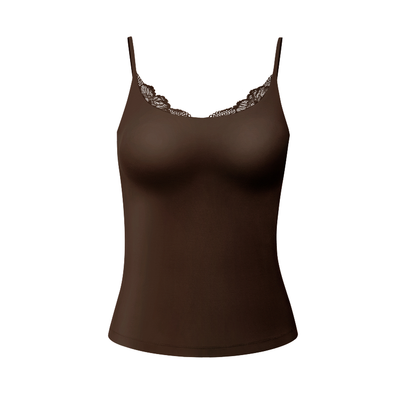 Lace Splicing Sleeveless Thermal Tank Tops