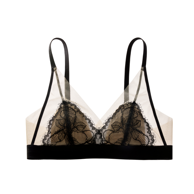 French Triangle Cup Lace Thin Bra