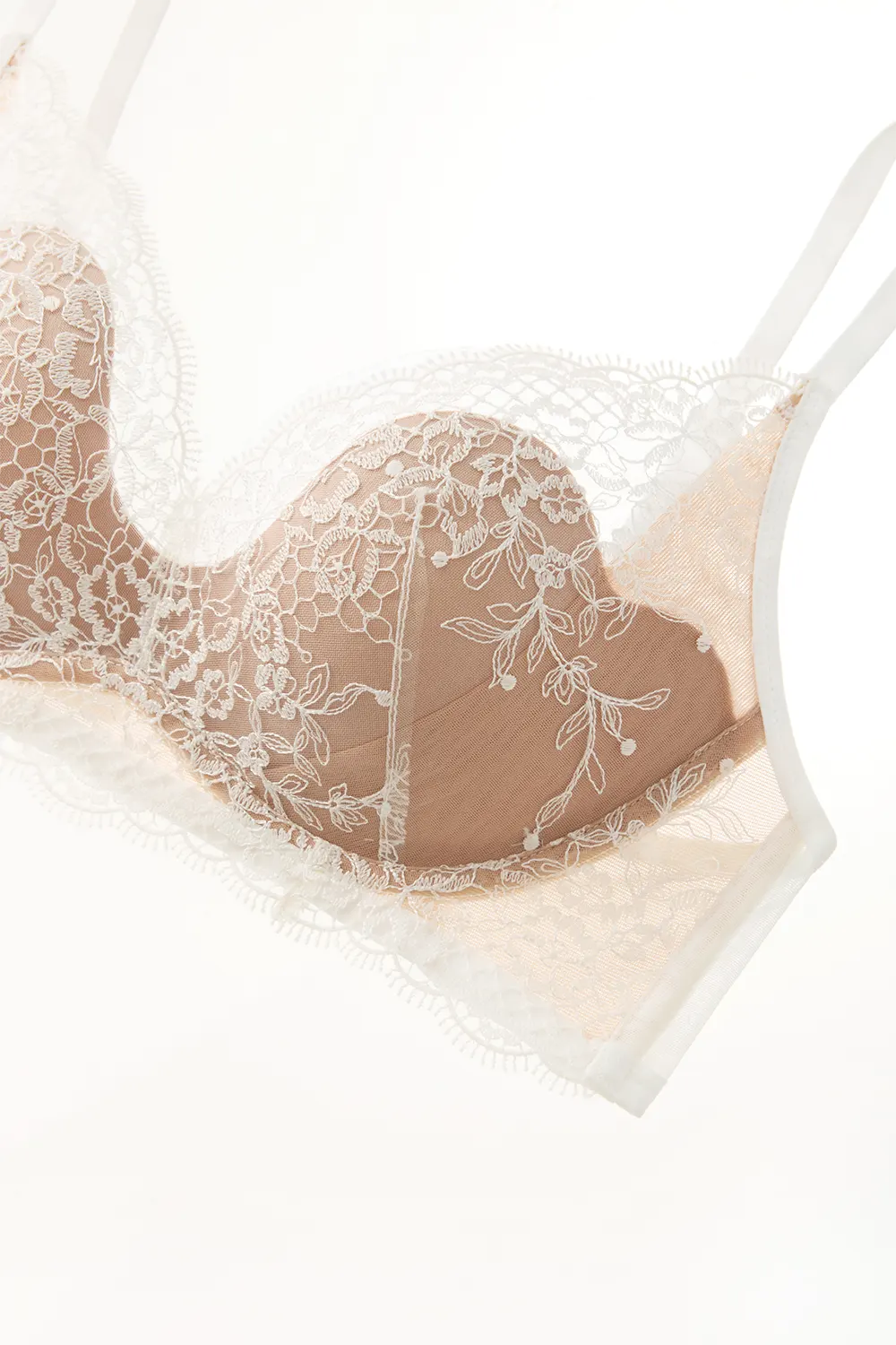 French Floral Embroidery Wireless Bra Sets