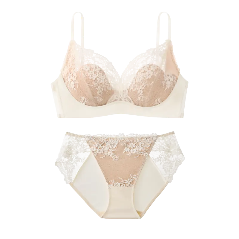 Wireless Floral Lace Bras Set