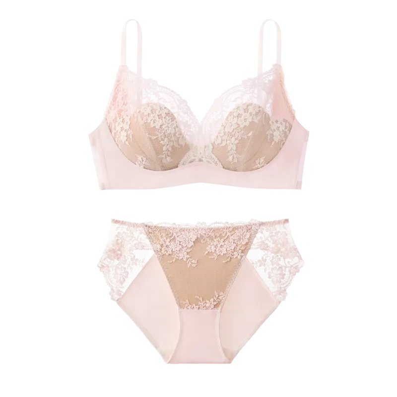 Wireless Floral Lace Bras Set