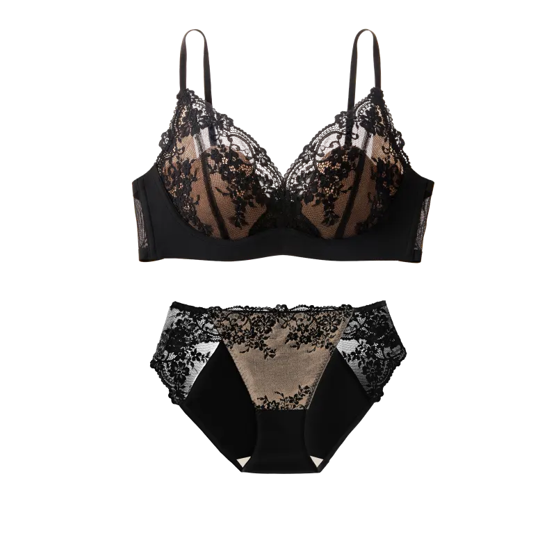 Wireless Floral Lace Bras Set