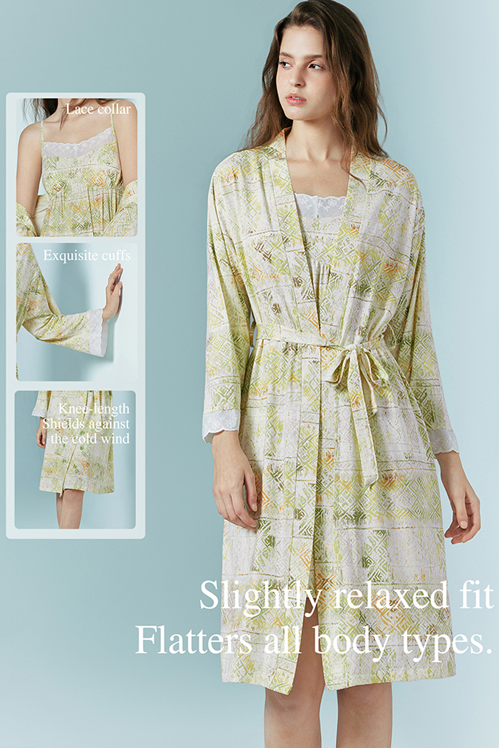 Modal Floral Cami Dress Pajamas and Robes Pajama Set