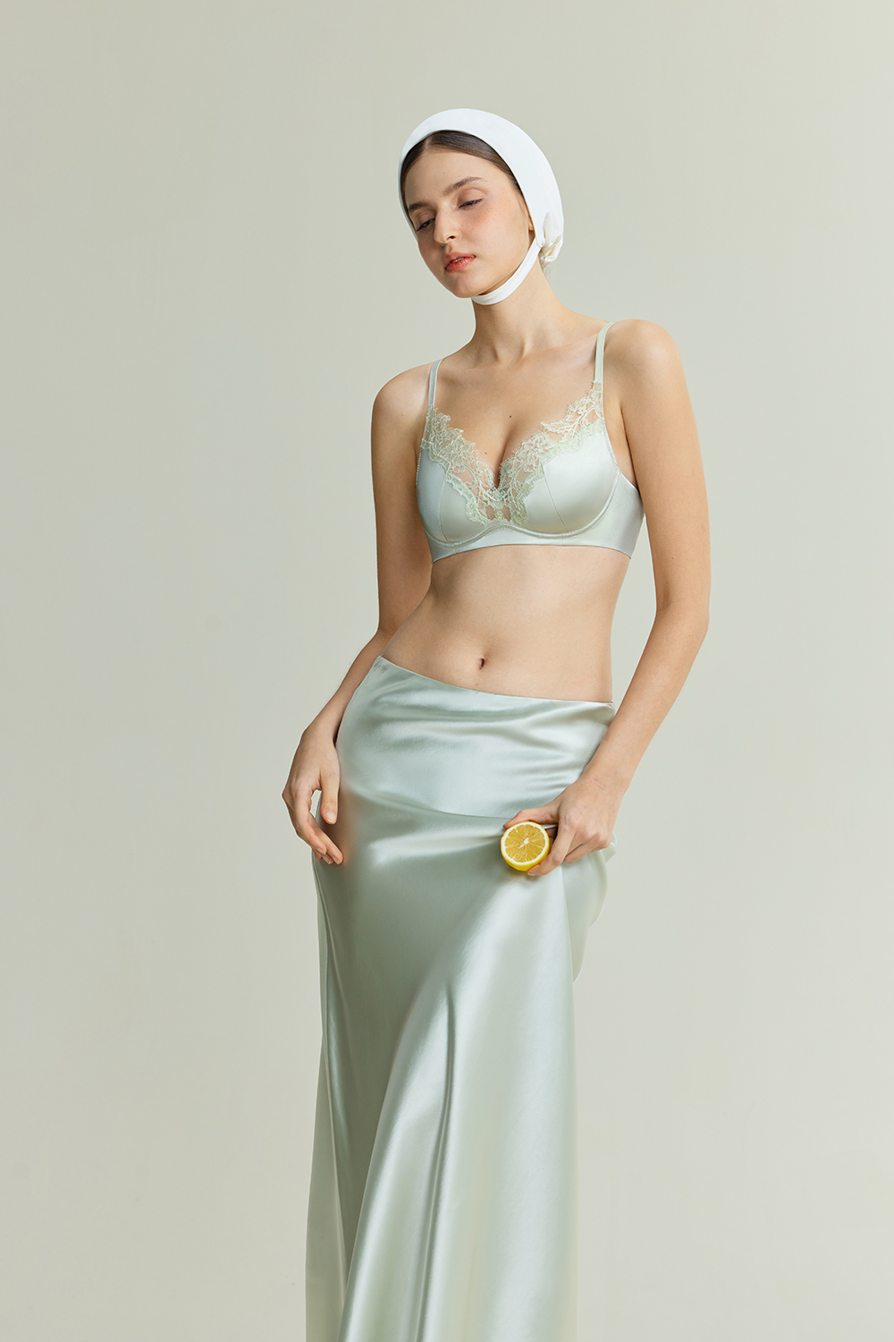 Satin Lace Deep V Bra-sujiin Official Store