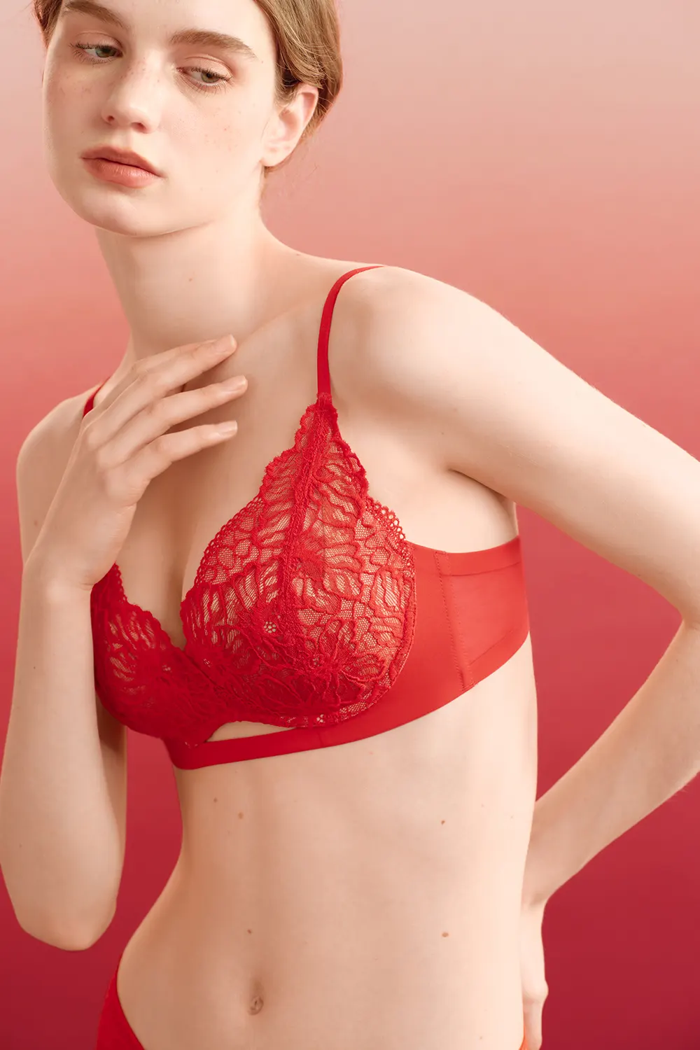 Lace Small Chest Bra Set