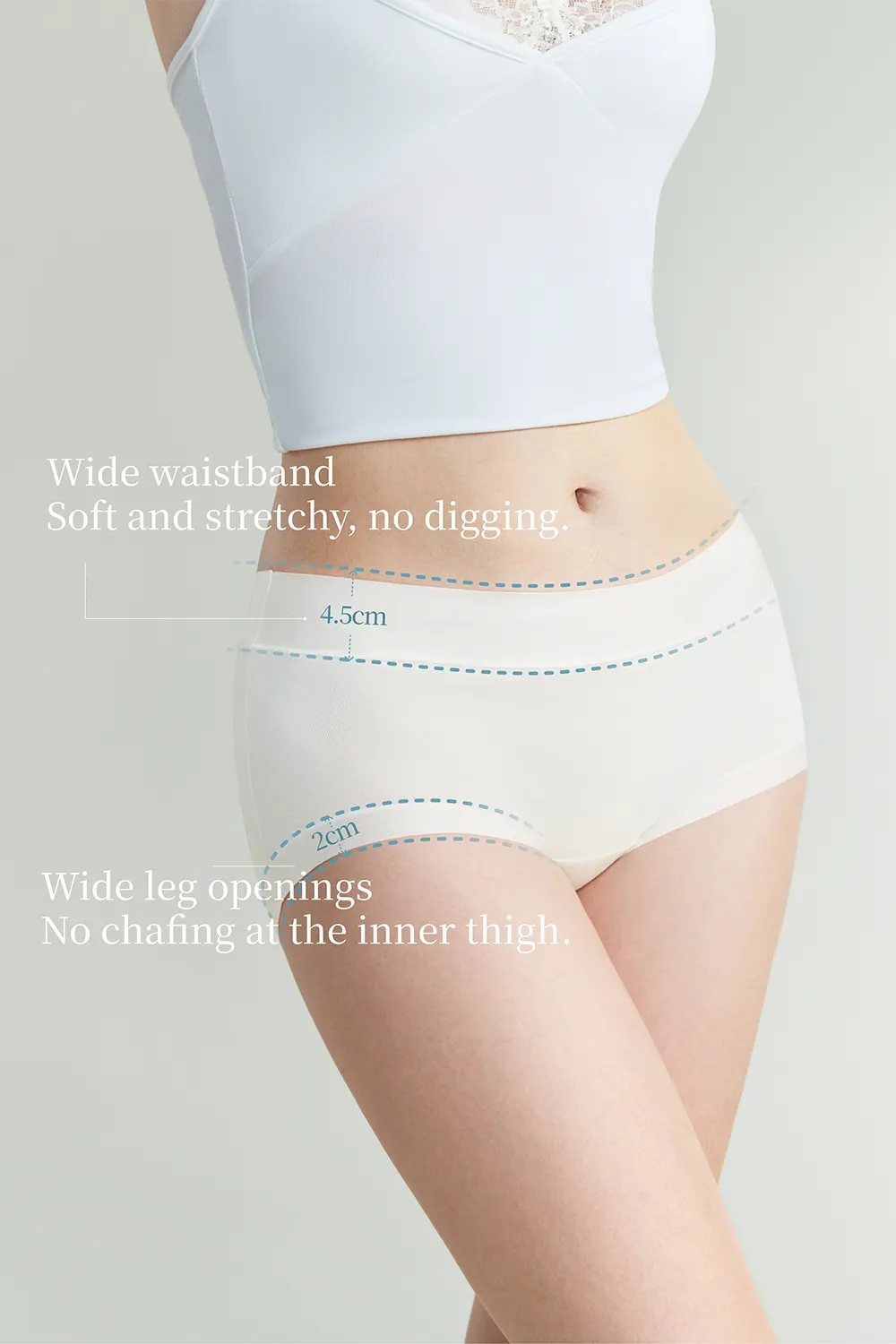 3Pcs/Lot Cotton Mid Waist No Ride Up Seamless Panties