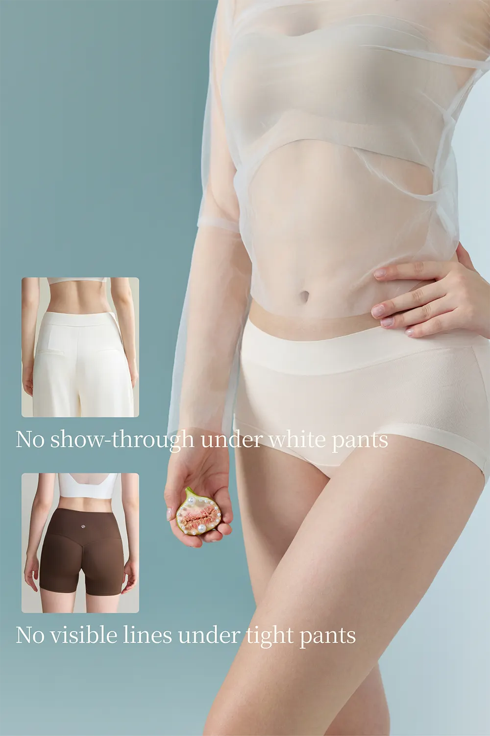 3Pcs/Lot Cotton Mid Waist No Ride Up Seamless Panties
